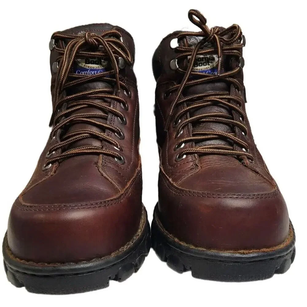 Georgia Boot Eagle Light Wide Load Steel Toe Work Hiker Brown Mens Size 13 G6395